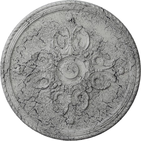 Ekena Millwork Milton Ceiling Medallion (Fits Canopies up to 7 7/8"), 40 5/8"OD x 1 3/4"P, Ultra Pure White Crackle CM40MIUWC